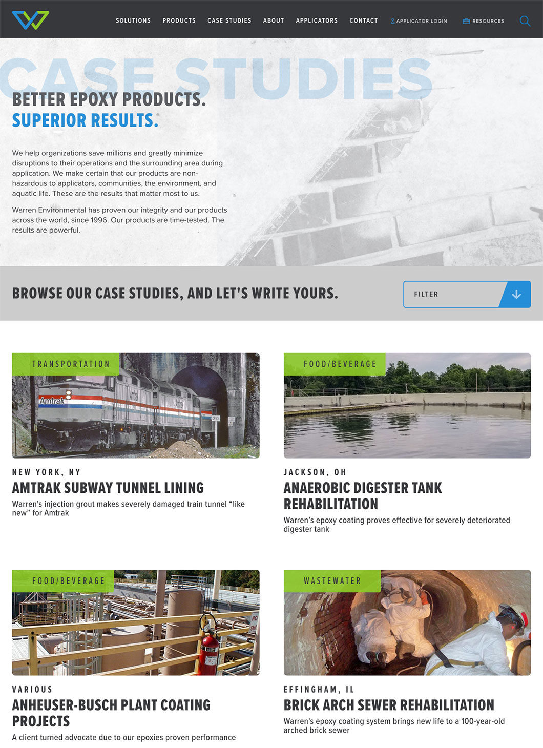 Warren Environmental Case Studies screenshot